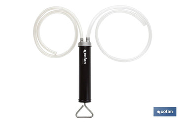 Cofan – Bomba de Transferencia Manual de Acción Dual | 500 ml por Ciclo | Cuerpo Metálico Reforzado | Ideal para Combustibles y Líquidos Técnicos